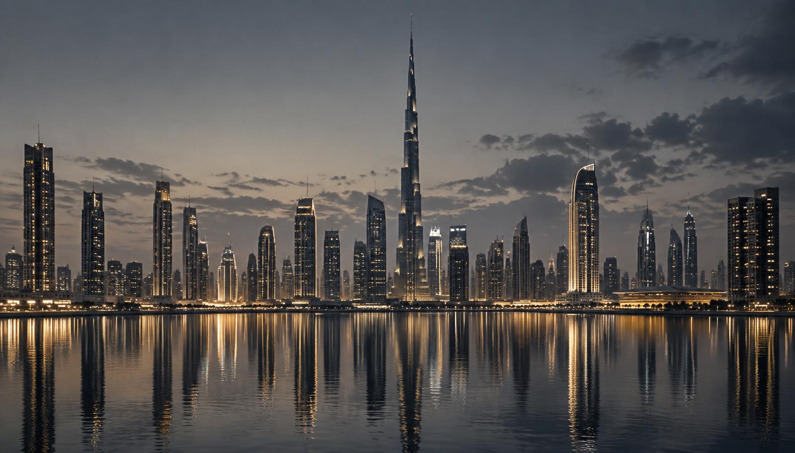 Dubai skyline at dusk